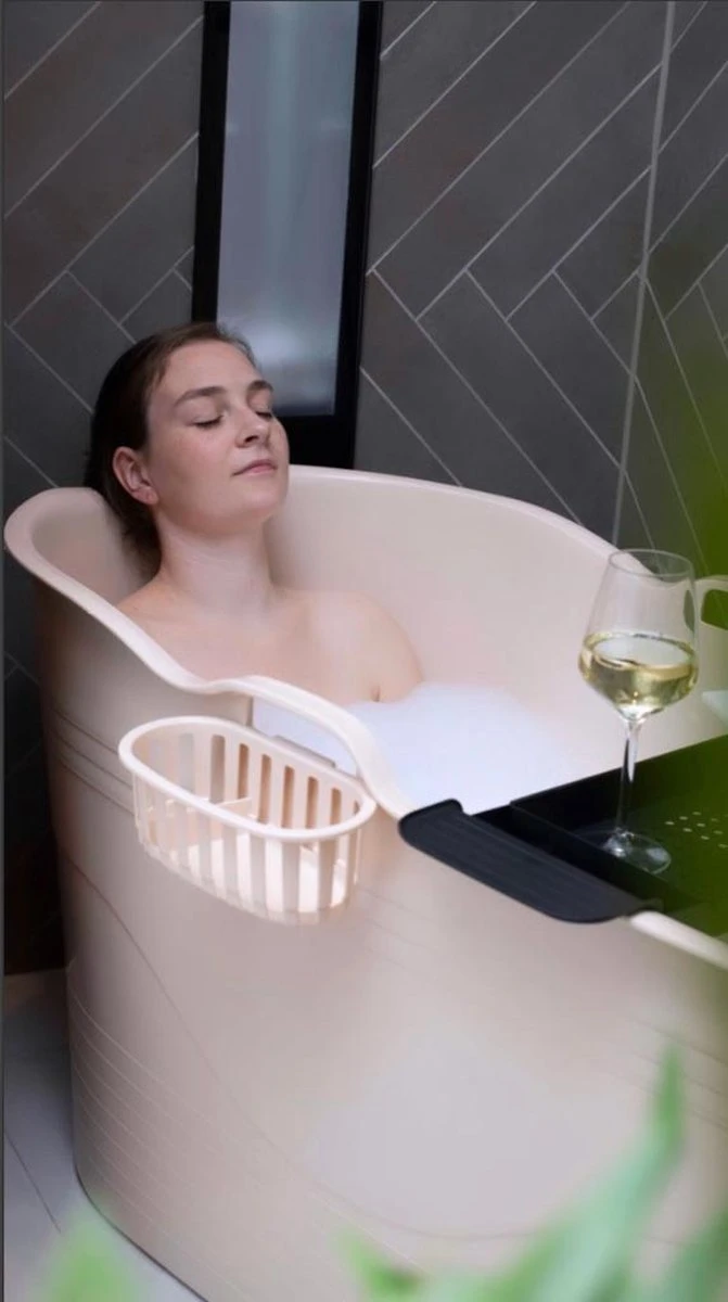 HelloBath® - Bath Bucket - XL - 125 Cm - Brazilian Sand - Zitbad - Ligbad (Verzending In Doos) - Incl. Badplank En Kraantje 12 HelloBath® - Bath Bucket - XL - 125 Cm - Brazilian Sand - Zitbad - Ligbad (Verzending In Doos) - Incl. Badplank En Kraantje - Afbeelding 12