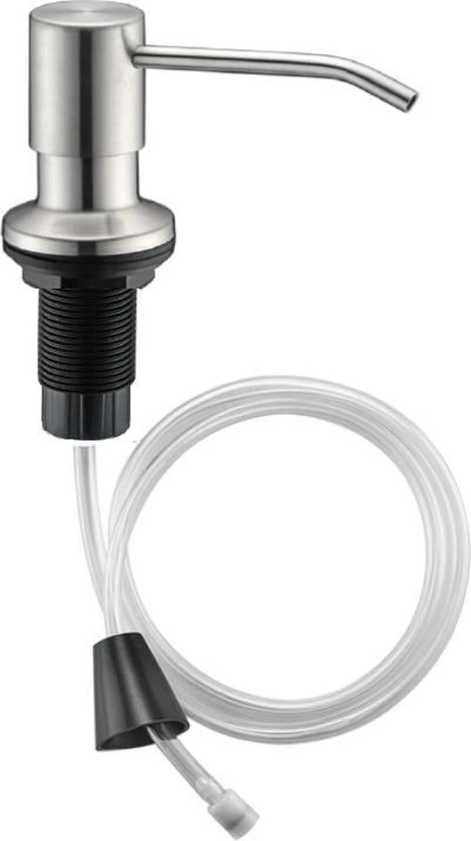 Mizzo Zeepdispenser 300ML - Zeeppompje Excl. Flacon - Inbouw Keukenblad - Gebogen Mond - RVS - Handgeldispenser 1 Mizzo Zeepdispenser 300ML - Zeeppompje Excl. Flacon - Inbouw Keukenblad - Gebogen Mond - RVS - Handgeldispenser