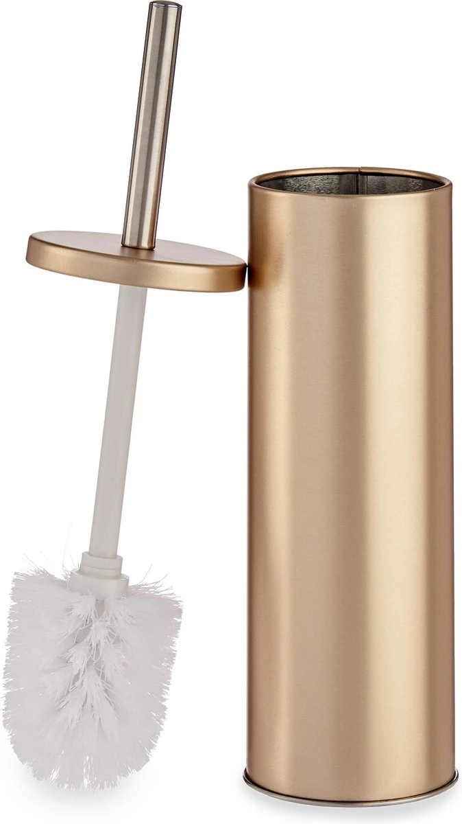Toiletborstel/wc-borstel Metaal In Goud Kleur 38 Cm - In Houder - Luxe Uitstraling In Prachtige Kleur 2 Toiletborstel/wc-borstel Metaal In Goud Kleur 38 Cm - In Houder - Luxe Uitstraling In Prachtige Kleur - Afbeelding 2