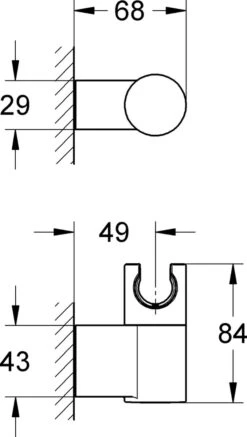 GROHE Rainshower Wandhouder - Verstelbaar - Chroom - 27055000 -Merkloos Verkoop 678x1200 1