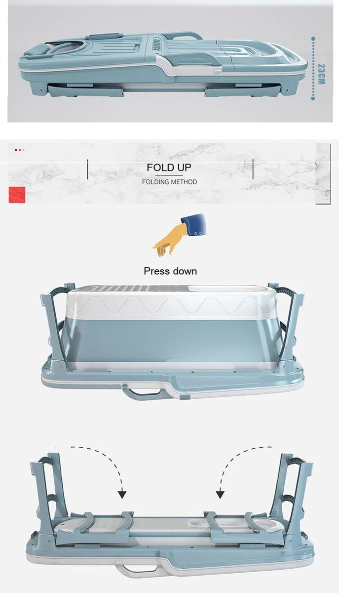 Foresta Opvouwbaar Bad Voor Volwassenen - 150cm - Bath Bucket - Blauw 6 Foresta Opvouwbaar Bad Voor Volwassenen - 150cm - Bath Bucket - Blauw - Afbeelding 6