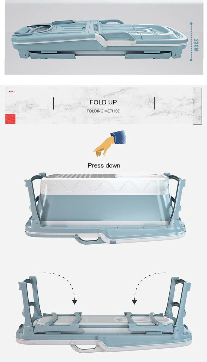 Foresta Ligbad Volwassenen - Inklapbaar Bad 143cm XL - Blauw 4 Foresta Ligbad Volwassenen - Inklapbaar Bad 143cm XL - Blauw - Afbeelding 4
