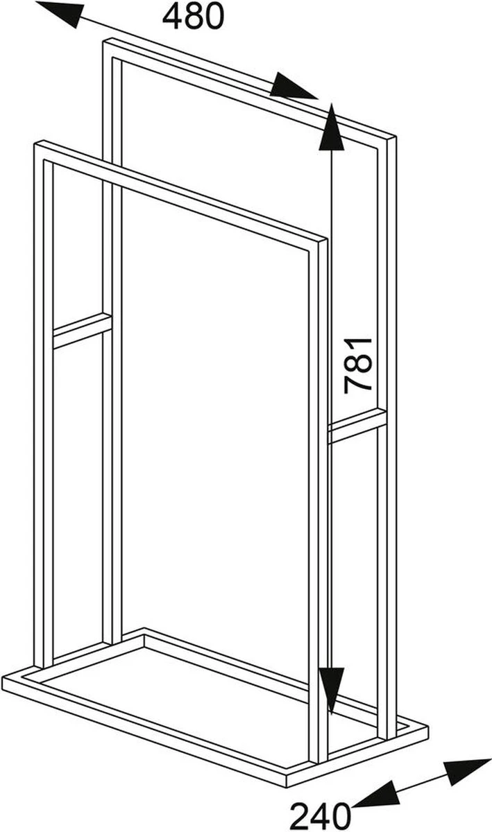 Sealskin Carré - Handdoekrek Vrijstaand - Wit 2 Sealskin Carré - Handdoekrek Vrijstaand - Wit - Afbeelding 2