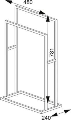 Sealskin Carré - Handdoekrek - 24 X 48 X 78,5 Cm - Vrijstaand - Zwart -Merkloos Verkoop 712x1200 1