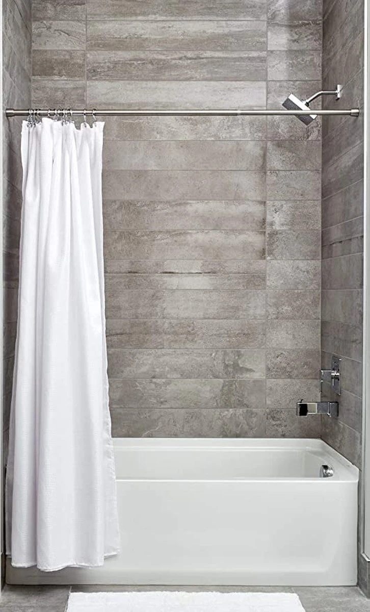 Douchegordijnstang - Stang - Gordijnstang - 85-135CM - Verstelbaar - Grijs - Douchestang 2 Douchegordijnstang - Stang - Gordijnstang - 85-135CM - Verstelbaar - Grijs - Douchestang - Afbeelding 2