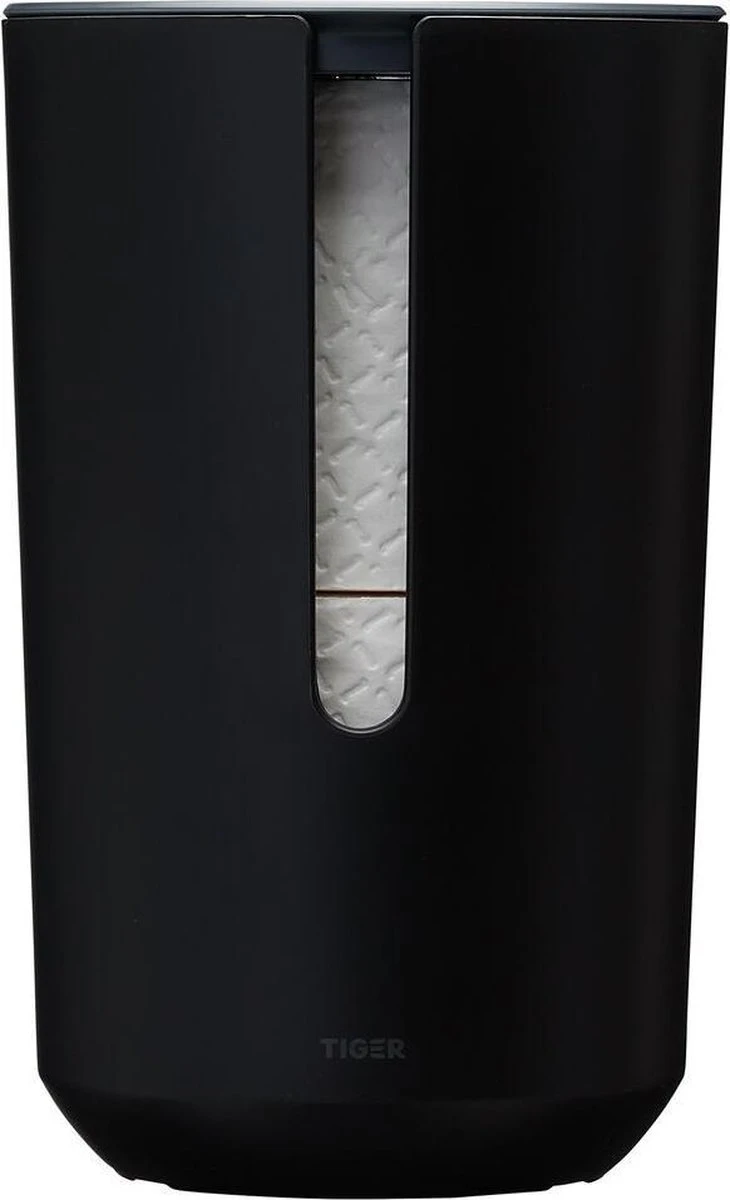 Tiger Tess - Reserverolhouder Met Deksel - Vrijstaand - Zwart / Antraciet 1 Tiger Tess - Reserverolhouder Met Deksel - Vrijstaand - Zwart / Antraciet