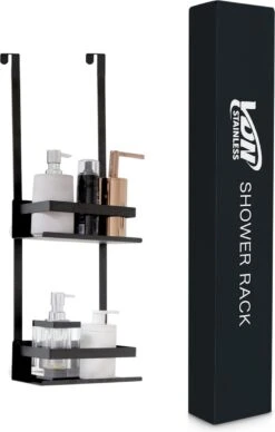 VDN Stainless Doucherek Zonder Boren - Doucherek Hangend - Doucherek Zwart - RVS - Doucherek Aan Douchewand - 2 Laags 11 VDN Stainless Doucherek Zonder Boren - Doucherek Hangend - Doucherek Zwart - RVS - Doucherek Aan Douchewand - 2 Laags -Merkloos Verkoop 764x1200 3