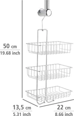 WENKO Doucherek Nivala 3-laags Chroom - Doucherek Zonder Boren - Doucherek Hangend 12 WENKO Doucherek Nivala 3-laags Chroom - Doucherek Zonder Boren - Doucherek Hangend -Merkloos Verkoop 765x1200 2