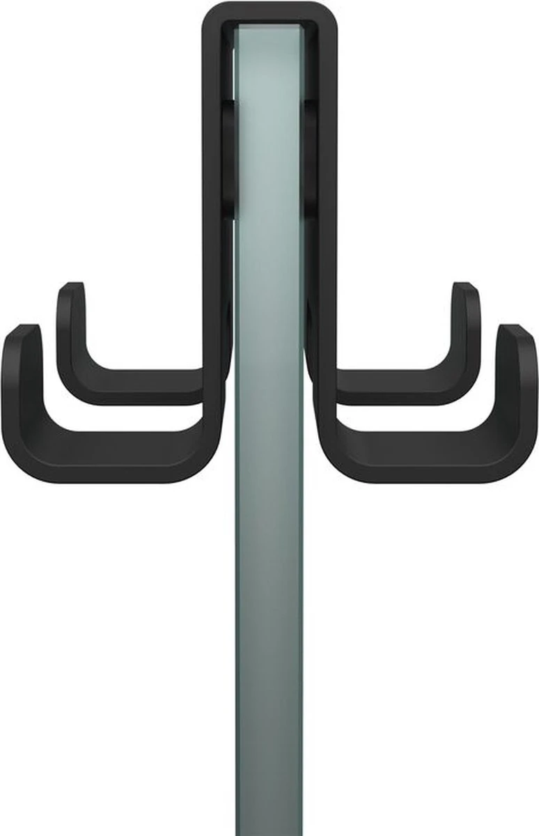 Tiger Caddy - Handdoekhaak Voor Douchecabine - Glaspaneel Dikte 6-8 Mm - 3,5 X 7 X 5 Cm - Dubbel - Zwart 4 Tiger Caddy - Handdoekhaak Voor Douchecabine - Glaspaneel Dikte 6-8 Mm - 3,5 X 7 X 5 Cm - Dubbel - Zwart - Afbeelding 4