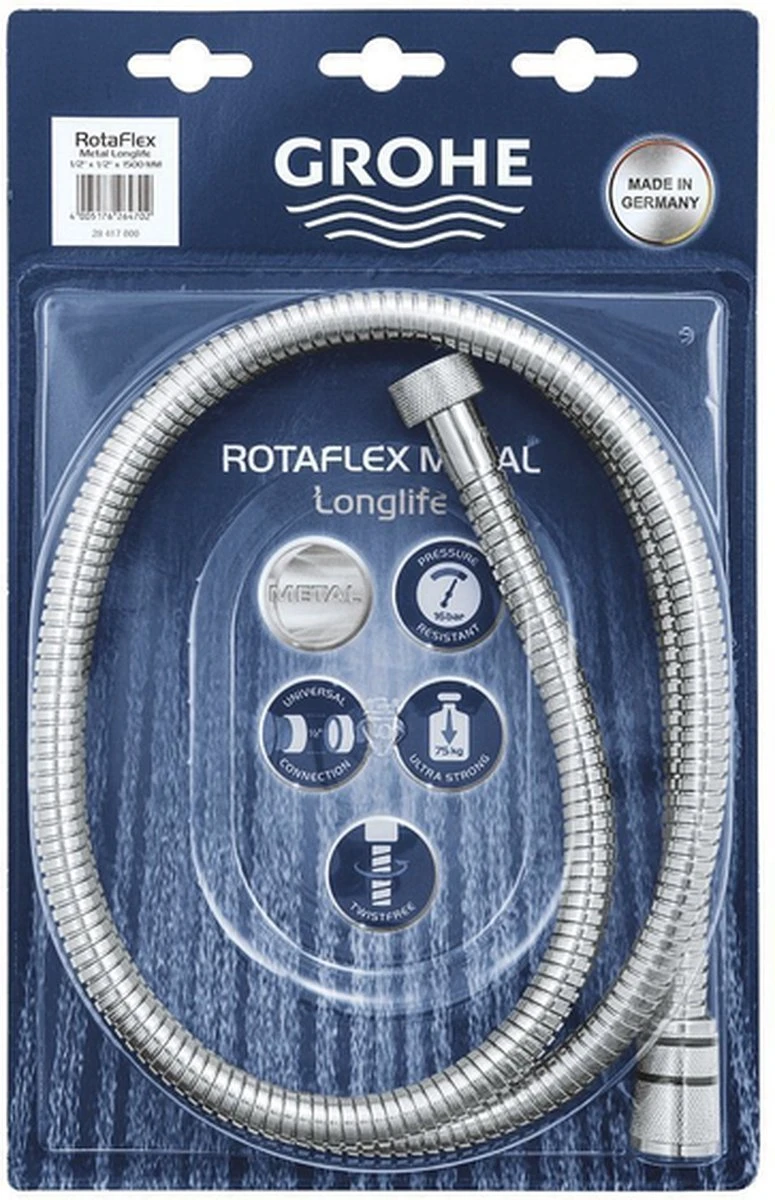 GROHE Movario Doucheslang - Metaal - 150 Cm - Chroom 2 GROHE Movario Doucheslang - Metaal - 150 Cm - Chroom - Afbeelding 2