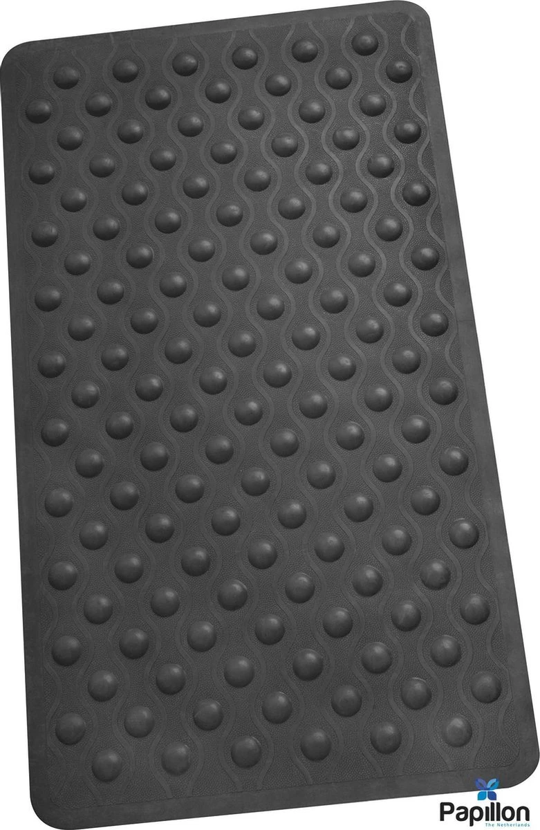 Papillon Antislip Badmat - 136 Zuignappen - Rubber - 70x40 – Antraciet 1 Papillon Antislip Badmat - 136 Zuignappen - Rubber - 70x40 – Antraciet