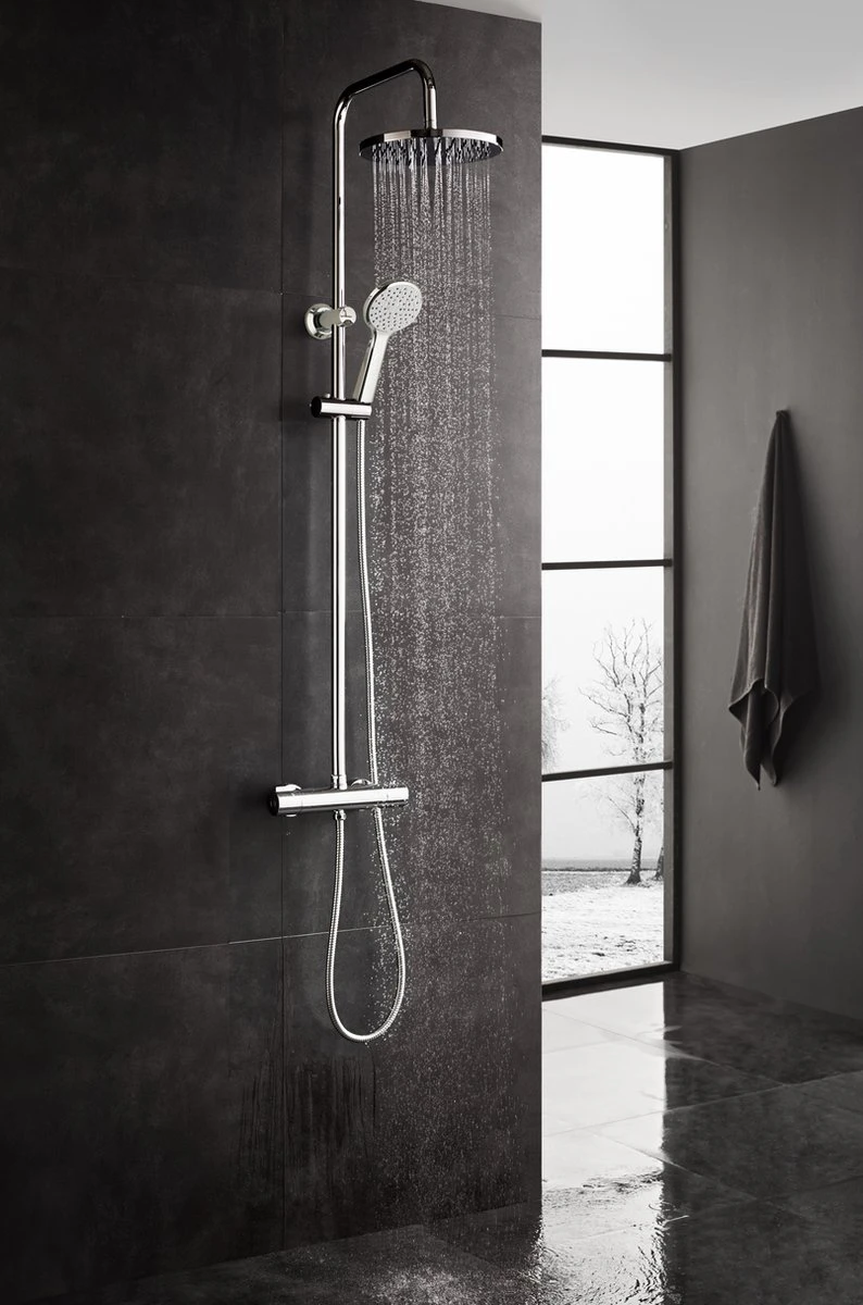 4bathroomz® Regendouche Chroom Met Thermostaatkraan - 20cm Douchekop 2 4bathroomz® Regendouche Chroom Met Thermostaatkraan - 20cm Douchekop - Afbeelding 2