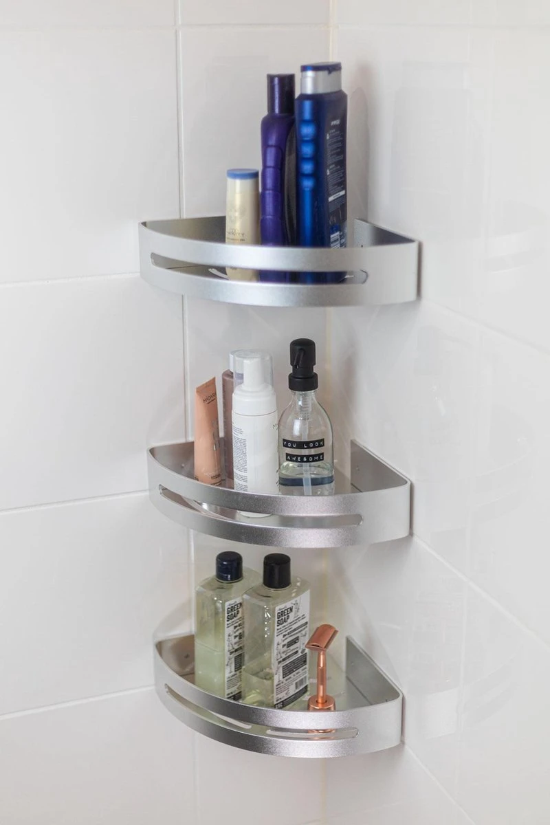 Sens Design Doucherekjes Set Van 3 - Doucherek Zonder Boren - Zilver 10 Sens Design Doucherekjes Set Van 3 - Doucherek Zonder Boren - Zilver - Afbeelding 10