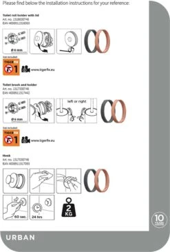 Tiger Urban Toiletaccessoireset - Toiletborstel Met Houder - Toiletrolhouder Met Klep - Handdoekhaak - Zwart -Merkloos Verkoop 810x1200