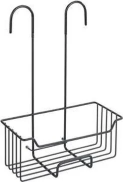 WENKO Doucherek Milo 25x36cm RVS Zwart - Doucherek Zonder Boren - Doucherek Hangend Zwart -Merkloos Verkoop 812x1200