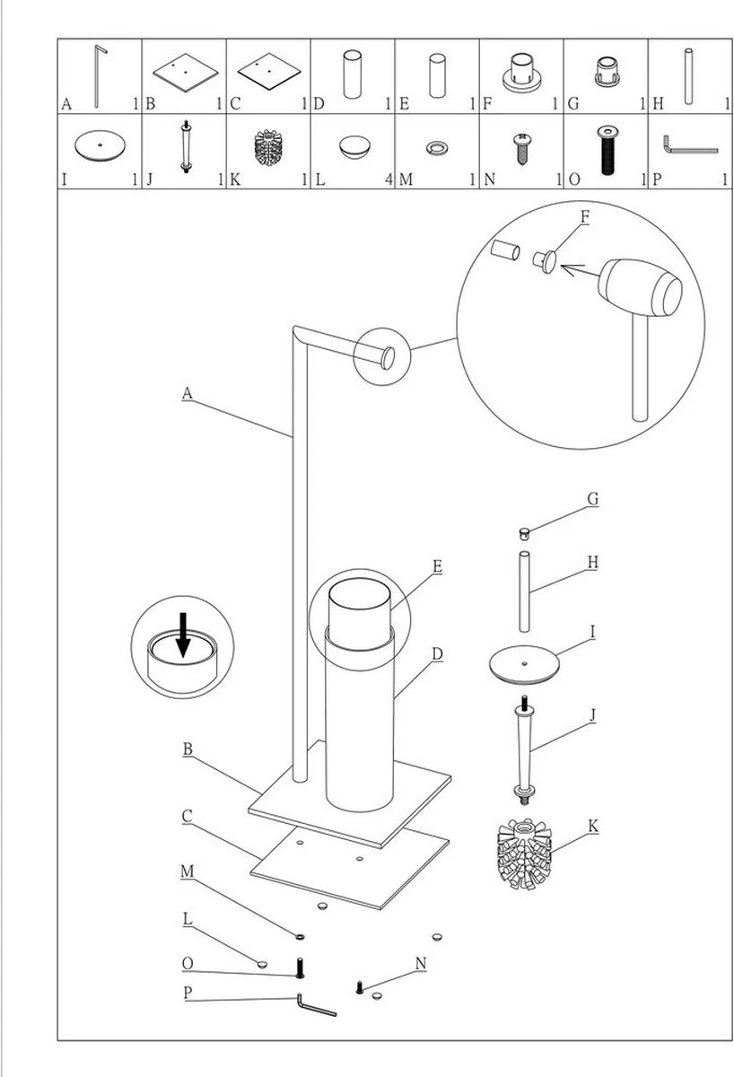 Sealskin Tube - Toiletbutler - Toiletrolhouder - Toiletborstel Met Houder - Vrijstaand - Zwart 7 Sealskin Tube - Toiletbutler - Toiletrolhouder - Toiletborstel Met Houder - Vrijstaand - Zwart - Afbeelding 7
