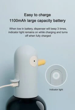 MUID Duck- Automatische Zeepdispenser - Handwas Schuimzeepdispenser Voor Kinderen - Zeeppompje-Oplaadbaar-Foam Technologie- Touchless Infrarood Sensor-Lichtblauw - 400ml - 10.35cm*11.5cm*19.5cm 14 MUID Duck- Automatische Zeepdispenser - Handwas Schuimzeepdispenser Voor Kinderen - Zeeppompje-Oplaadbaar-Foam Technologie- Touchless Infrarood Sensor-Lichtblauw - 400ml - 10.35cm*11.5cm*19.5cm -Merkloos Verkoop 824x1200 1