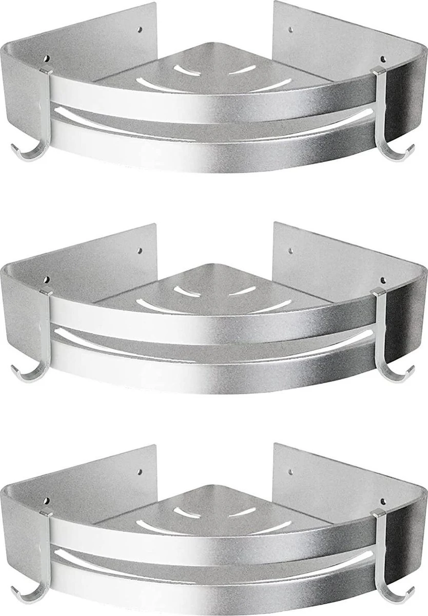 Sens Design Doucherekjes Set Van 3 - Doucherek Zonder Boren - Zilver 1 Sens Design Doucherekjes Set Van 3 - Doucherek Zonder Boren - Zilver