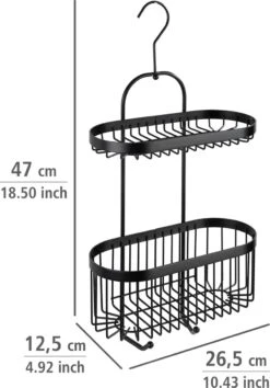 WENKO Doucherek 2-laags Classic Plus Black Mat Zwart - Doucherek Zonder Boren - Doucherek Hangend Zwart 11 WENKO Doucherek 2-laags Classic Plus Black Mat Zwart - Doucherek Zonder Boren - Doucherek Hangend Zwart -Merkloos Verkoop 838x1200