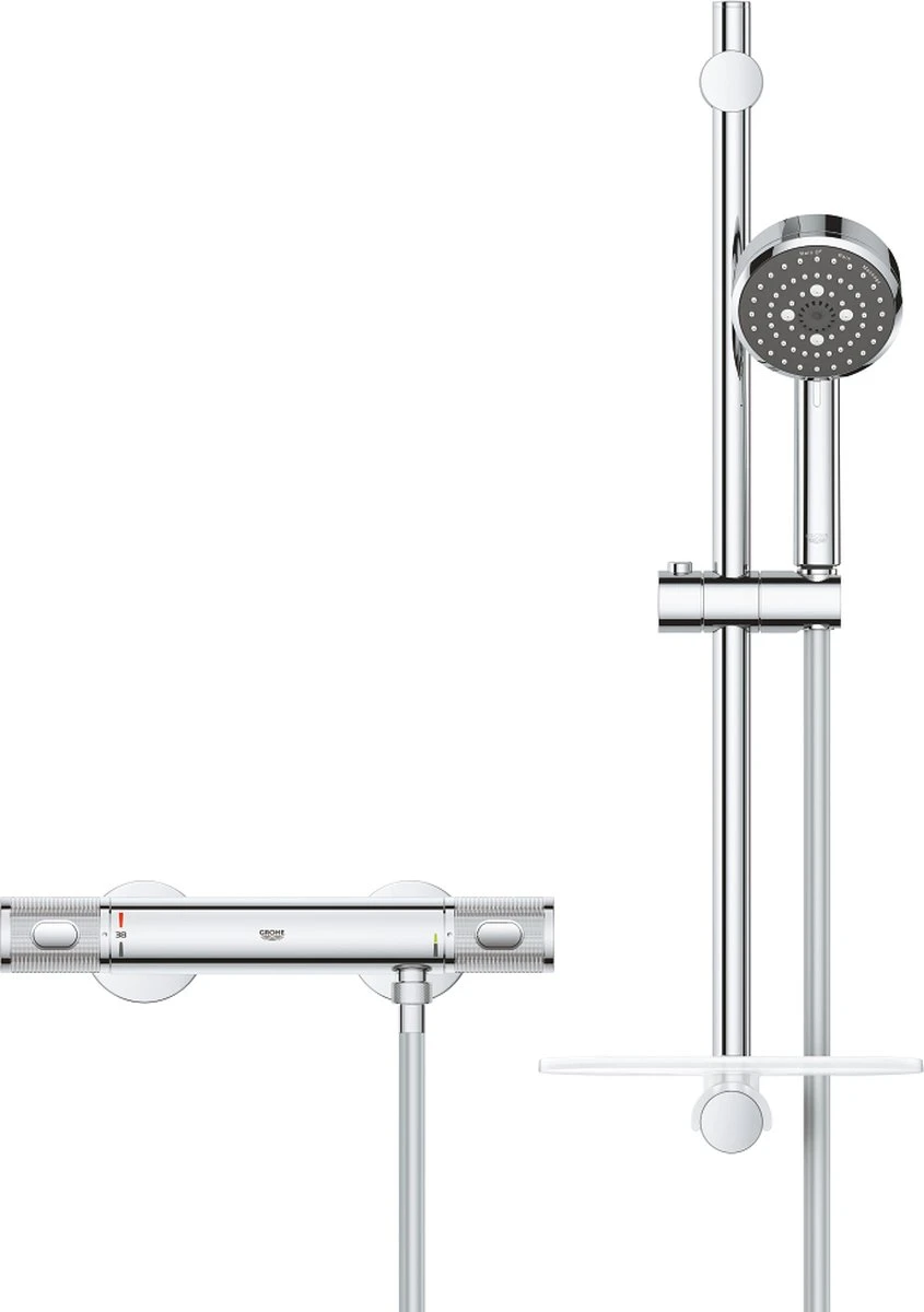 GROHE QuickFix Precision Feel Thermostatische Douchekraan - Met Glijstangset - EcoJoy - CoolTouch - Chroom - 34791000 6 GROHE QuickFix Precision Feel Thermostatische Douchekraan - Met Glijstangset - EcoJoy - CoolTouch - Chroom - 34791000 - Afbeelding 6