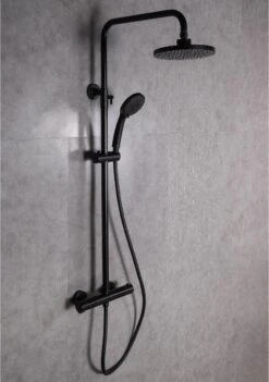 SAAR Opbouw Douche Set - Rond - Thermostaatkraan - Glijstang - Regendouche - Handdouche - Mat Zwart 8 SAAR Opbouw Douche Set - Rond - Thermostaatkraan - Glijstang - Regendouche - Handdouche - Mat Zwart -Merkloos Verkoop 845x1200 2