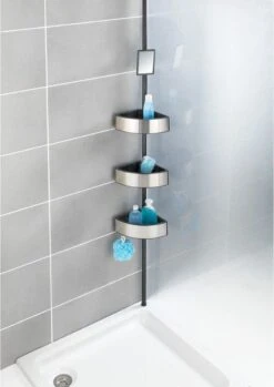 WENKO Telescopisch Doucherek Big Black 3-laags Met Spiegel Zilver/zwart - Bevestigen Zonder Boren 22 WENKO Telescopisch Doucherek Big Black 3-laags Met Spiegel Zilver/zwart - Bevestigen Zonder Boren -Merkloos Verkoop 850x1200