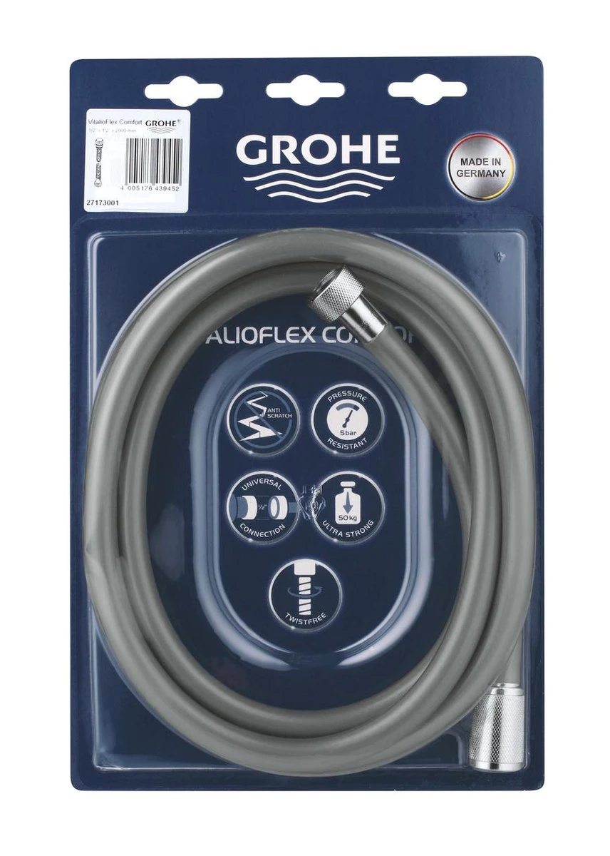 GROHE VitalioFlex Comfort TwistStop Doucheslang - 200 Cm - Chroom 2 GROHE VitalioFlex Comfort TwistStop Doucheslang - 200 Cm - Chroom - Afbeelding 2