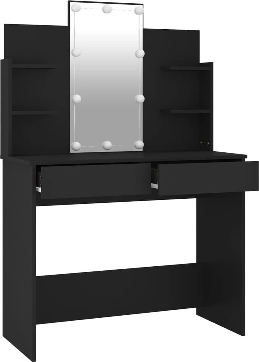 VidaXL Kaptafel Met LED-verlichting 96x40x142 Cm Zwart 2 VidaXL Kaptafel Met LED-verlichting 96x40x142 Cm Zwart - Afbeelding 2