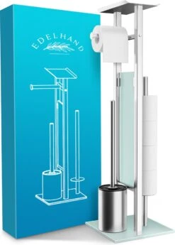 EDELHAND© Toiletpapierhouder Staand Als Toiletset [met GRATIS Toiletborstel] - Roestvrijstalen Toiletpapierhouder Staand Met Toiletborstel En Toiletpapieropslag - Toiletset Met Dienblad -Merkloos Verkoop 860x1200