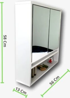 Spiegelkast - Spiegelkast Badkamer - Spiegel - Badkamerkast - Wit - B56 X D13 X H58 Cm -Merkloos Verkoop 865x1200 3