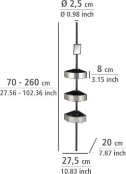 WENKO Telescopisch Doucherek Big Black 3-laags Met Spiegel Zilver/zwart - Bevestigen Zonder Boren 29 WENKO Telescopisch Doucherek Big Black 3-laags Met Spiegel Zilver/zwart - Bevestigen Zonder Boren -Merkloos Verkoop 866x1200