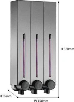 Zeepdispenser - RVS Kleur - 3 Kamer - 3 Reservoirs - 3 X 500ml - Hangend - Wandmontage 7 Zeepdispenser - RVS Kleur - 3 Kamer - 3 Reservoirs - 3 X 500ml - Hangend - Wandmontage -Merkloos Verkoop 869x1200 2