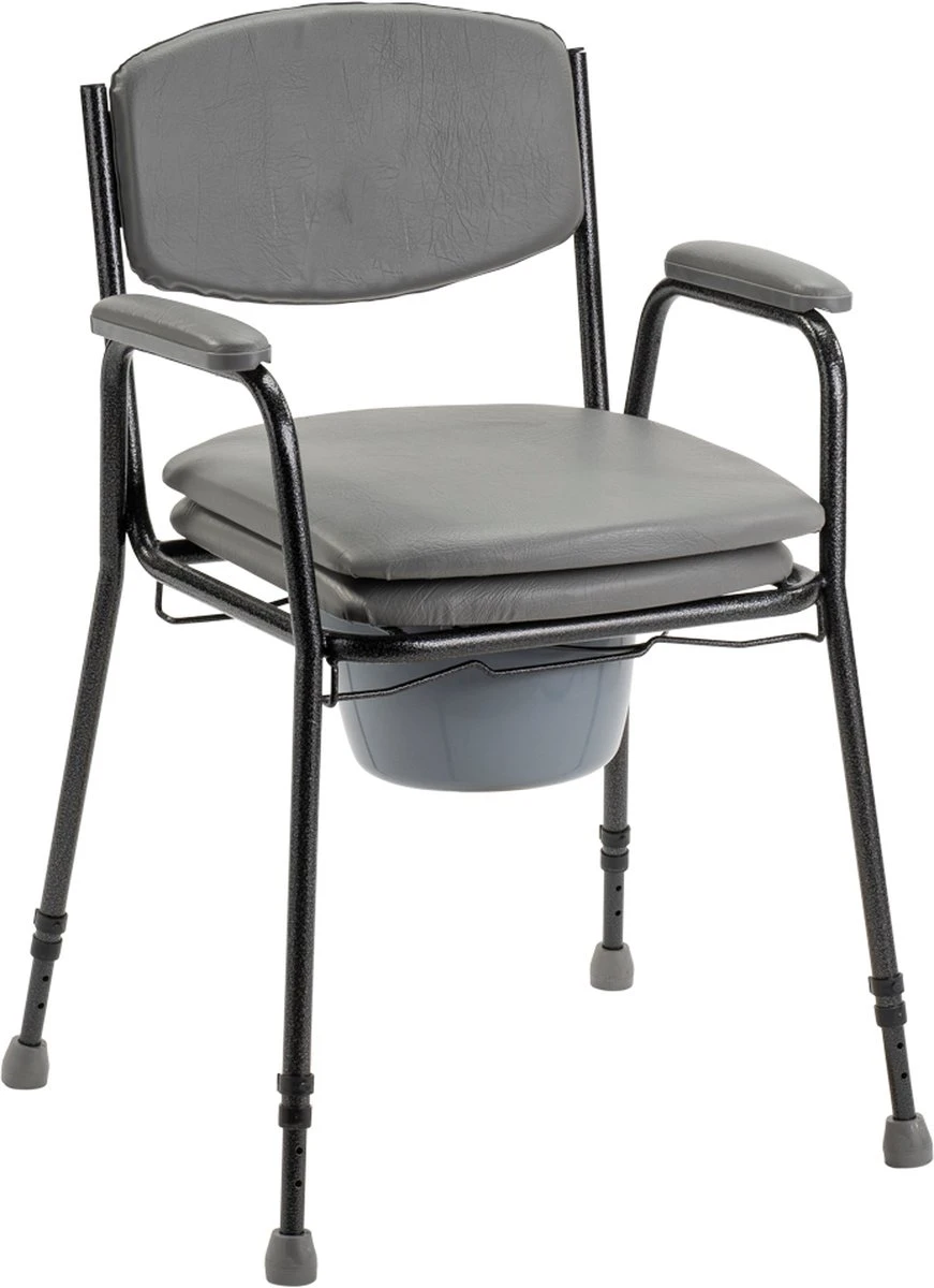 In Hoogte Verstelbare Toiletstoel / Postoel / WC Stoel Met Zachte Zitting. Tot 130 Kg Belastbaar. 4 In Hoogte Verstelbare Toiletstoel / Postoel / WC Stoel Met Zachte Zitting. Tot 130 Kg Belastbaar. - Afbeelding 4