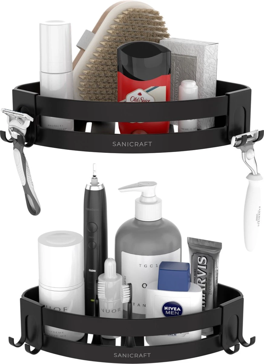 Sanicraft® Doucherekje - Doucherekje Zonder Boren - Geschikt Voor Elk Type Muur - Doucherekje Hangend - Doucheplank - Doucherekje Hoek - Doucherekje Zwart 1 Sanicraft® Doucherekje - Doucherekje Zonder Boren - Geschikt Voor Elk Type Muur - Doucherekje Hangend - Doucheplank - Doucherekje Hoek - Doucherekje Zwart