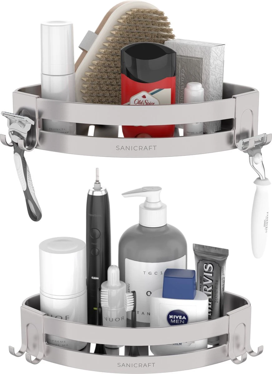 Sanicraft® Doucherekje - Doucherekje Zonder Boren - Geschikt Voor Elk Type Muur - Doucherekje Hangend - Doucheplank - Doucherekje Hoek - Doucherekje Zilver 1 Sanicraft® Doucherekje - Doucherekje Zonder Boren - Geschikt Voor Elk Type Muur - Doucherekje Hangend - Doucheplank - Doucherekje Hoek - Doucherekje Zilver