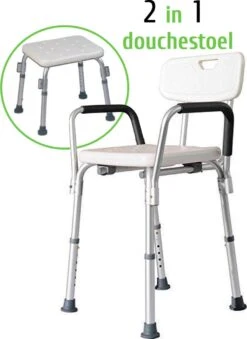 Douchestoel Met Afneembare Rugleuning En Armleuningen - Lichtgewicht En In Hoogte Verstelbaar - Douchekruk 14 Douchestoel Met Afneembare Rugleuning En Armleuningen - Lichtgewicht En In Hoogte Verstelbaar - Douchekruk -Merkloos Verkoop 874x1200 2