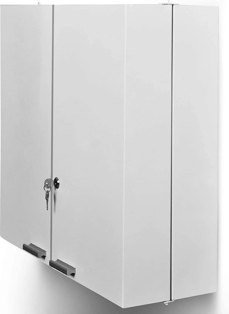 Jago - Afsluitbare XXL Medicijnkast Met 11 Vakken/Compartimenten - Staal - 2 Deuren - 53x53x20 Cm - Wit 3 Jago - Afsluitbare XXL Medicijnkast Met 11 Vakken/Compartimenten - Staal - 2 Deuren - 53x53x20 Cm - Wit - Afbeelding 3