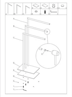 Sealskin Tube - Handdoekrek 3-armig Vrijstaand - Zwart -Merkloos Verkoop 888x1200