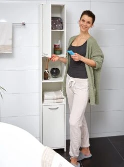 Casaria Badkamerkast - 6 Vakken/ 2 Deuren - Slank En Elegant - Wit -Merkloos Verkoop 891x1200 3