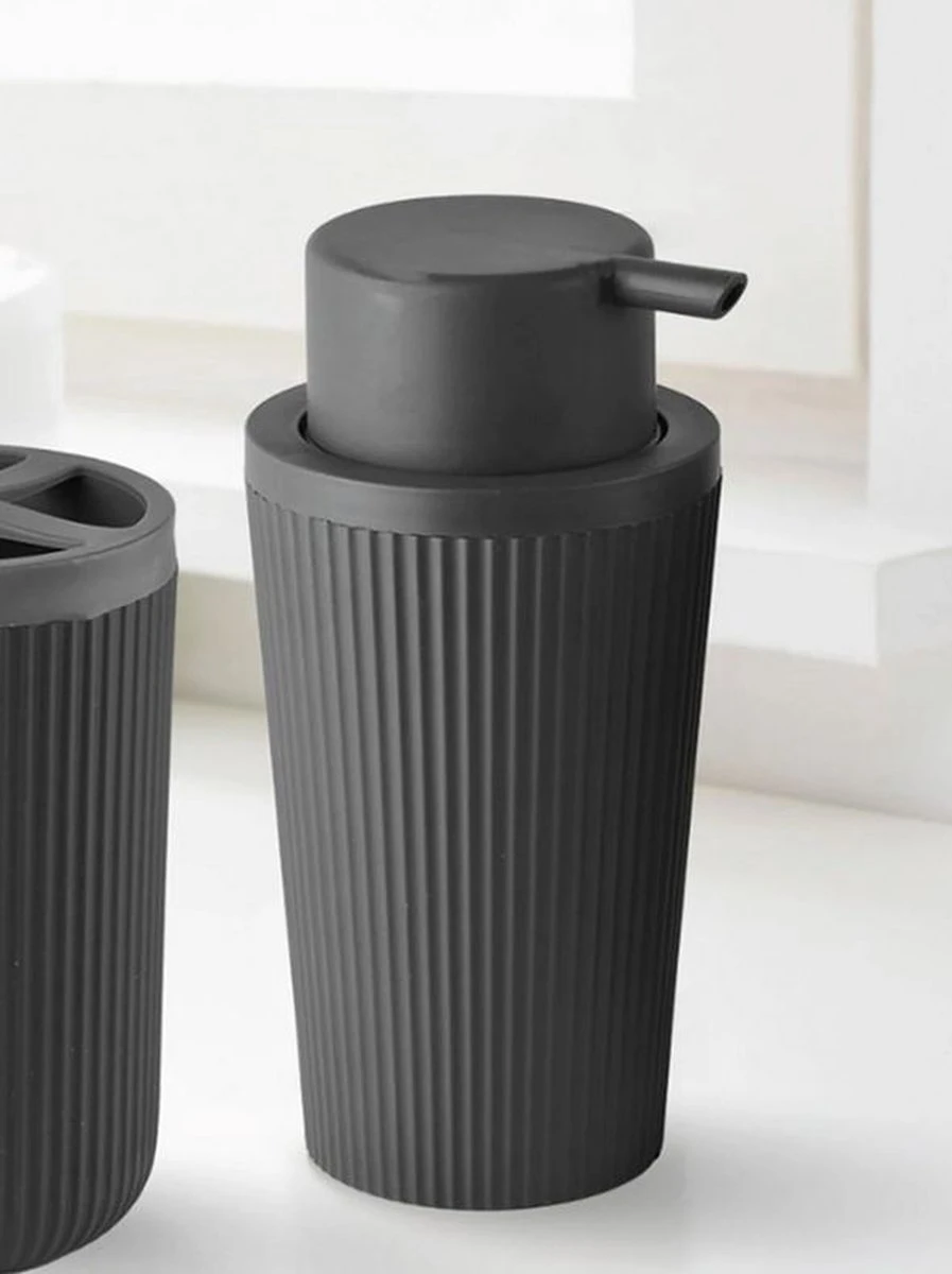 Badkamer Set - 5 Accessoires - Tandenborstelhouder - Zeepdispenser - WC Borstel - Zeepbakje - ZWART - Kayslus 4 Badkamer Set - 5 Accessoires - Tandenborstelhouder - Zeepdispenser - WC Borstel - Zeepbakje - ZWART - Kayslus - Afbeelding 4