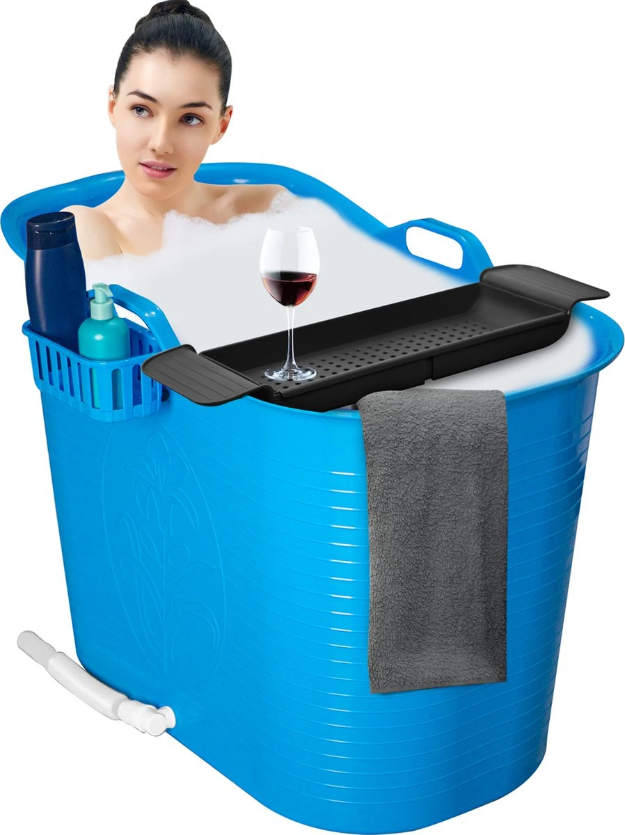 EKEO - Zitbad Voor Volwassenen – Bath Bucket – 200L – Mobiele Badkuip – Inclusief Badrek - Blauw 1 EKEO - Zitbad Voor Volwassenen – Bath Bucket – 200L – Mobiele Badkuip – Inclusief Badrek - Blauw