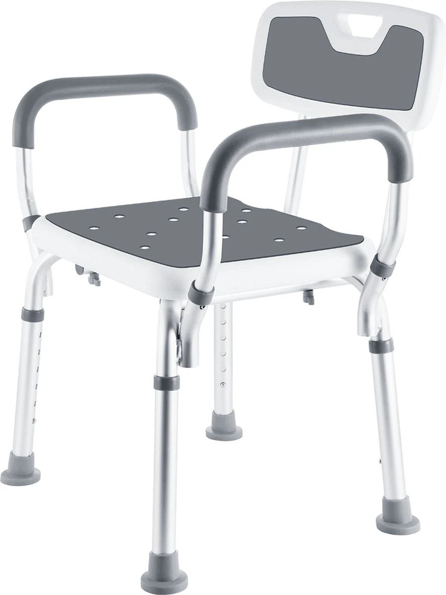 BY JRM Douchestoel En Douchekruk Met Afneembare Rugleuning En Armleuning – 30 Dagen Uitproberen - Anti Slip – Verstelbare Hoogte - Douchekrukje - Grijs 1 BY JRM Douchestoel En Douchekruk Met Afneembare Rugleuning En Armleuning – 30 Dagen Uitproberen - Anti Slip – Verstelbare Hoogte - Douchekrukje - Grijs