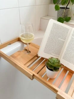 Bamboe Badplank Uitschuifbaar - 70 Tot 105 Cm - Met Boekenhouder -Merkloos Verkoop 900x1200 23