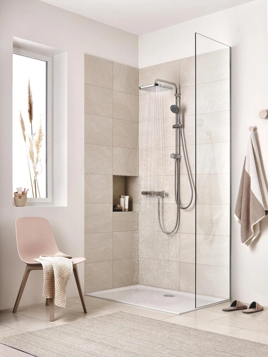 GROHE QuickFix Vitalio Start 250 Regendouche - □ 25 Cm - Vierkant - Zonder Kraan - Chroom 9 GROHE QuickFix Vitalio Start 250 Regendouche - □ 25 Cm - Vierkant - Zonder Kraan - Chroom - Afbeelding 9
