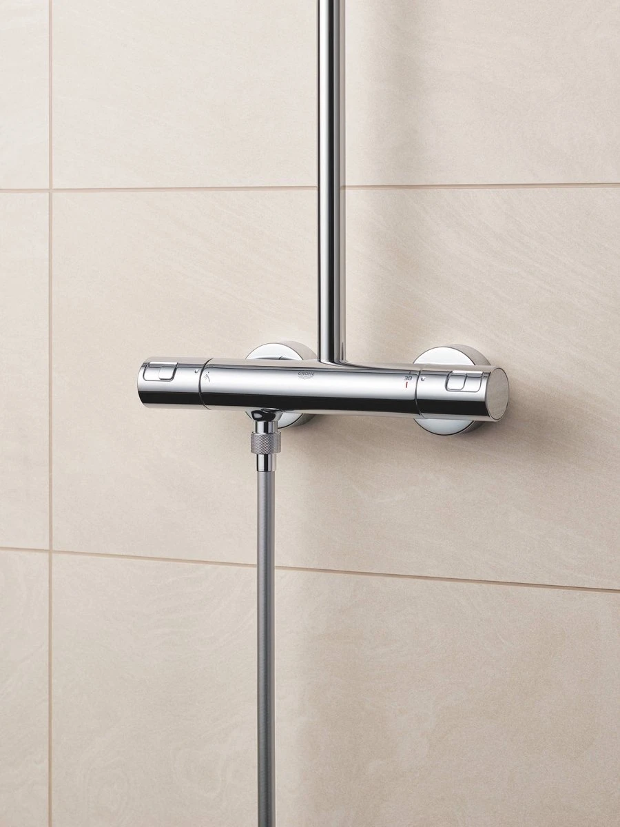 GROHE QuickFix Vitalio Start 250 Regendouche - □ 25 Cm - Vierkant - Met Thermostaatkraan - Chroom 12 GROHE QuickFix Vitalio Start 250 Regendouche - □ 25 Cm - Vierkant - Met Thermostaatkraan - Chroom - Afbeelding 12