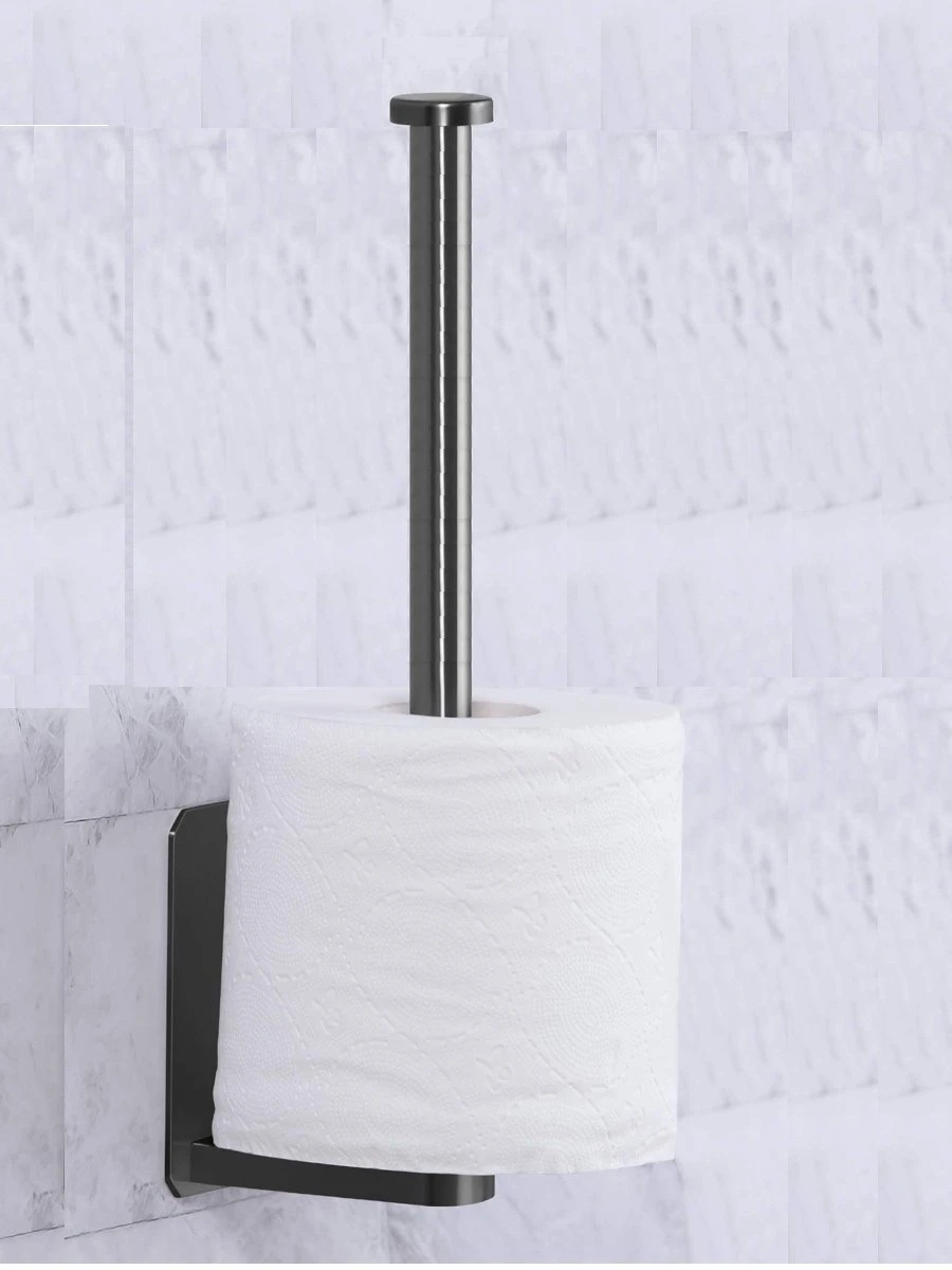Wc Rolhouder Zonder Boren Toiletrolhouder Reserverolhouder 3 Rollen - Zwart - Badkamer Accessoires - RVS - Hangend 2 Wc Rolhouder Zonder Boren Toiletrolhouder Reserverolhouder 3 Rollen - Zwart - Badkamer Accessoires - RVS - Hangend - Afbeelding 2