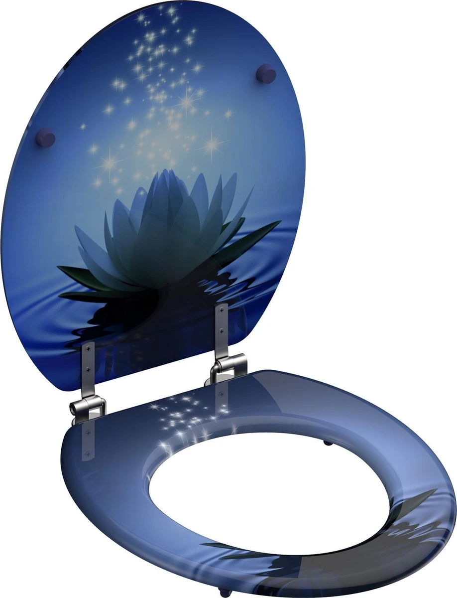 SCHÜTTE WC-Bril 80082 WATER LILY - MDF-Hout - RVS Scharnieren - Decor - 3-zijdige Print 5 SCHÜTTE WC-Bril 80082 WATER LILY - MDF-Hout - RVS Scharnieren - Decor - 3-zijdige Print - Afbeelding 5