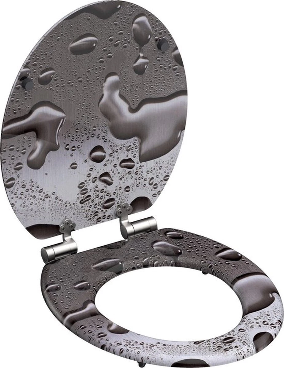 SCHÜTTE WC-Bril 80123 GREY STEEL - MDF-Hout - Soft Close - Verchroomde Scharnieren - Decor - 3-zijdige Print 3 SCHÜTTE WC-Bril 80123 GREY STEEL - MDF-Hout - Soft Close - Verchroomde Scharnieren - Decor - 3-zijdige Print - Afbeelding 3