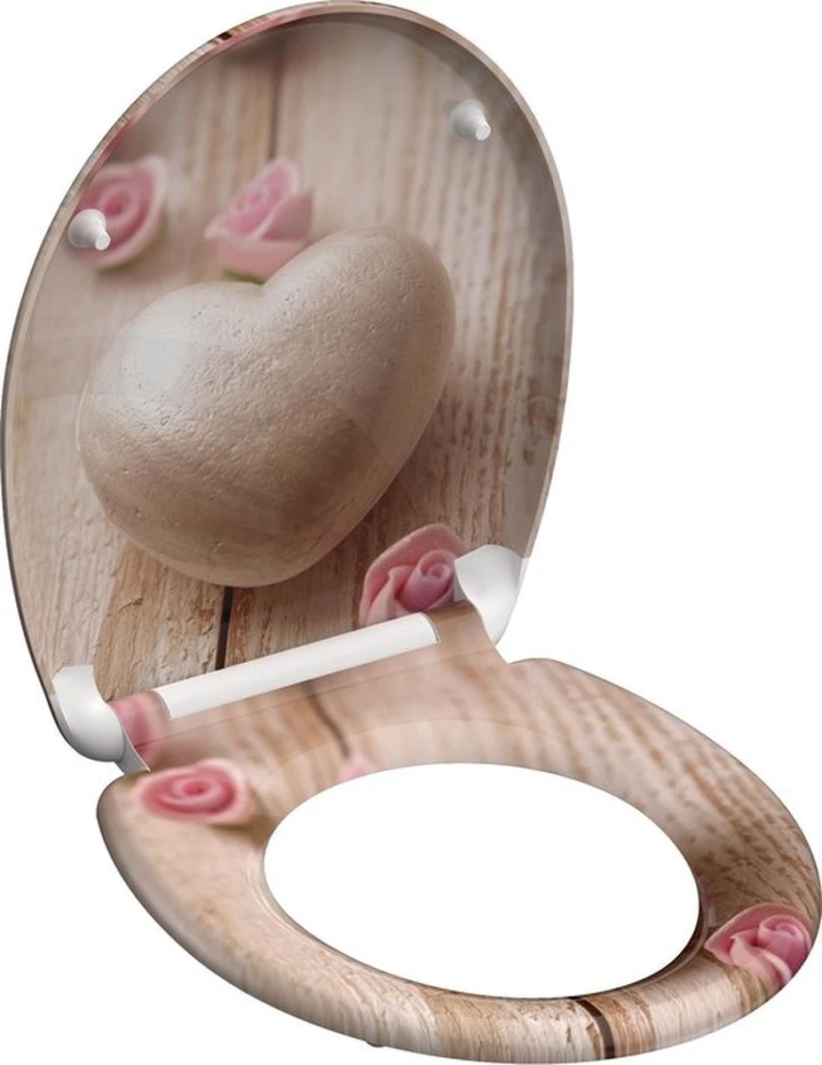 SCHÜTTE WC-Bril 82370 ROMANTIC - Duroplast - Soft Close - Afklikbaar - RVS-Scharnieren - Decor - 3-zijdige Print 2 SCHÜTTE WC-Bril 82370 ROMANTIC - Duroplast - Soft Close - Afklikbaar - RVS-Scharnieren - Decor - 3-zijdige Print - Afbeelding 2