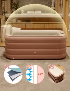 Merkloos Opblaasbaar Bad - Roze - Inclusief Air-Pomp - 1.6 Meter - Opblaasbaar Ligbad - Opblaasbare Badkuip - Zitbad -Merkloos Verkoop 927x1200